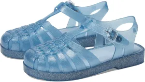 Mini Melissa Girls Possession Shiny (Little Big Kid) Fisherman Sandal, Glitter Blue, 1