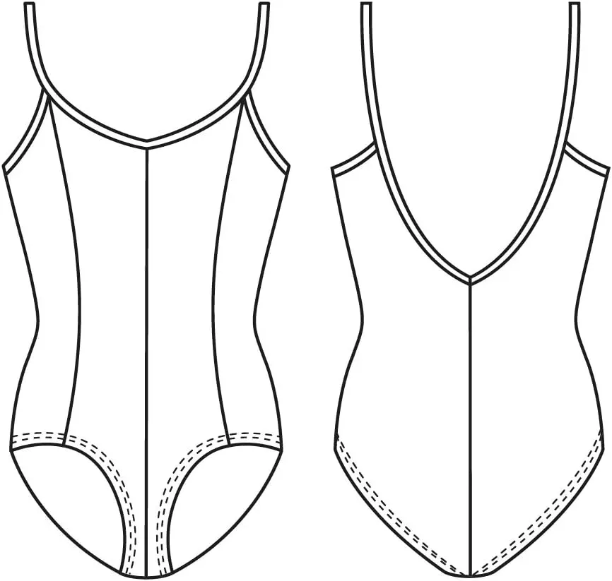Mirella Girl's Princess Seam V-Front Camisole Dance Leotard