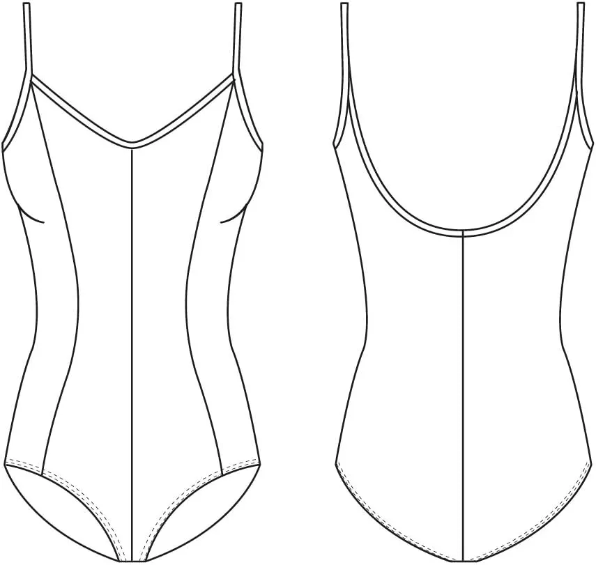 Mirella Women's Microlux Princess Seam V-Front Camisole Dance Leotard