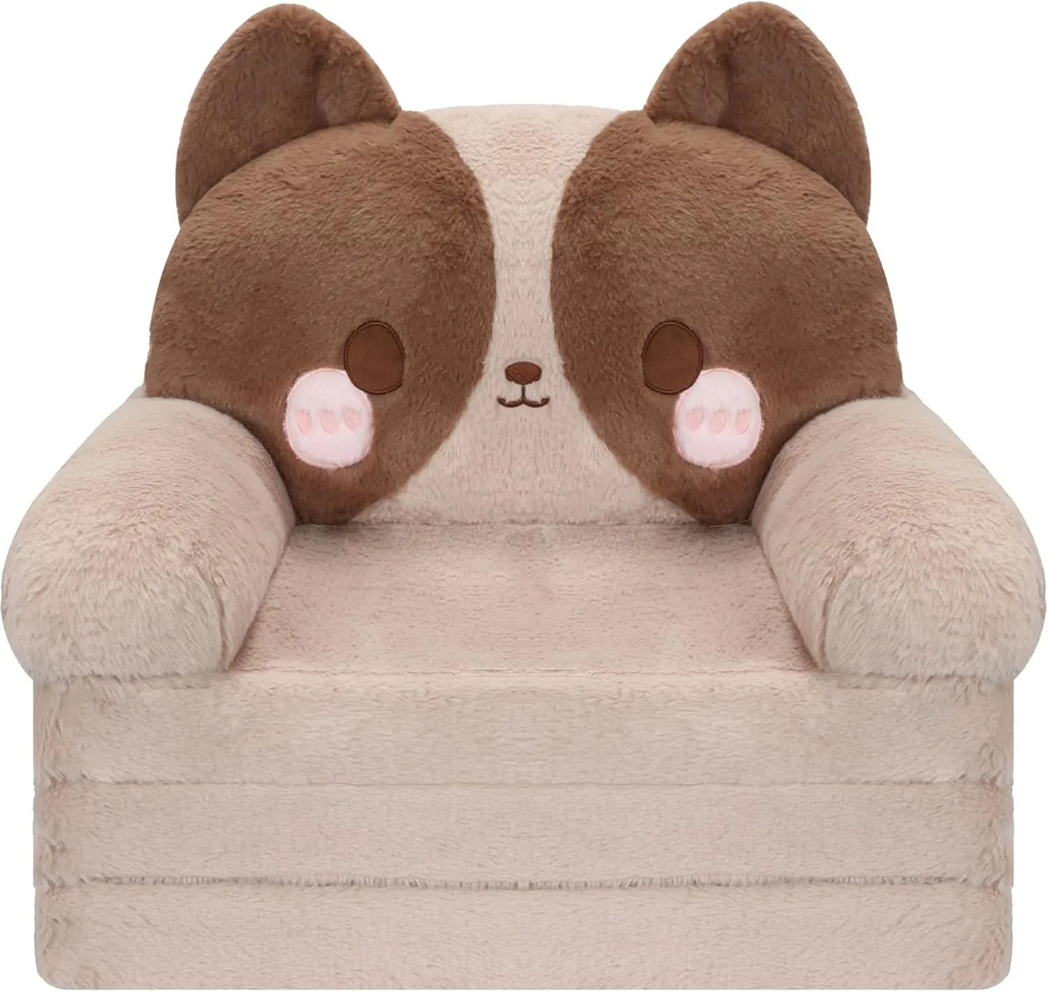 MONKISS Kids Couch, Comfy Toddler Chair, 2 in 1 Fold Out Kids Sofa to Lounger, Baby Sleeper Chair, Toddler Furniture, Birthday Gifts for Boys and Girls, 18  Months, Cute Dog