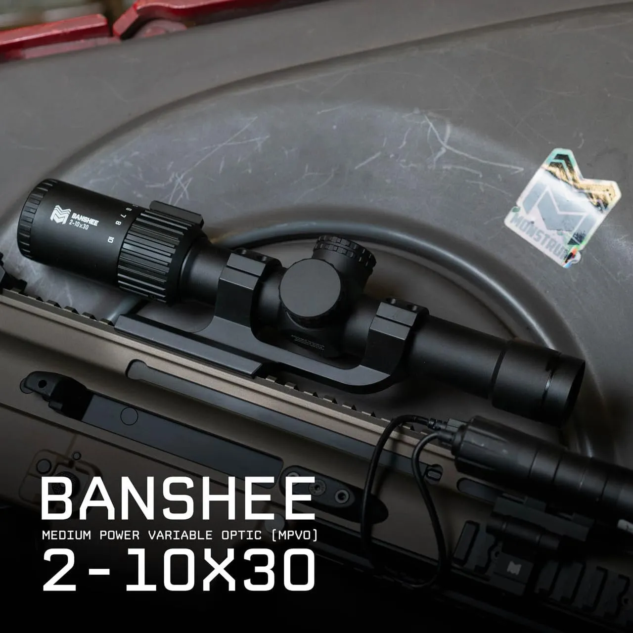 Monstrum Banshee 2-10x30 MPVO Rifle Scope with Offset Scope Mount