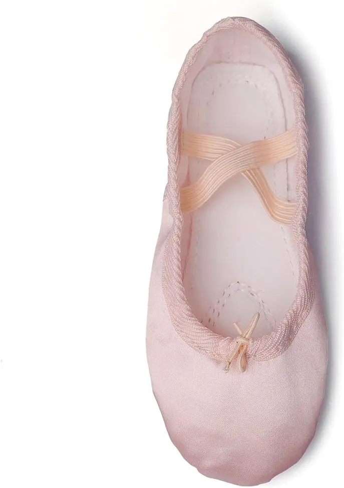 MSMAX Women's Ballet Shoes Satin Split Sole Flats for Dancing Gymnastic Yoga