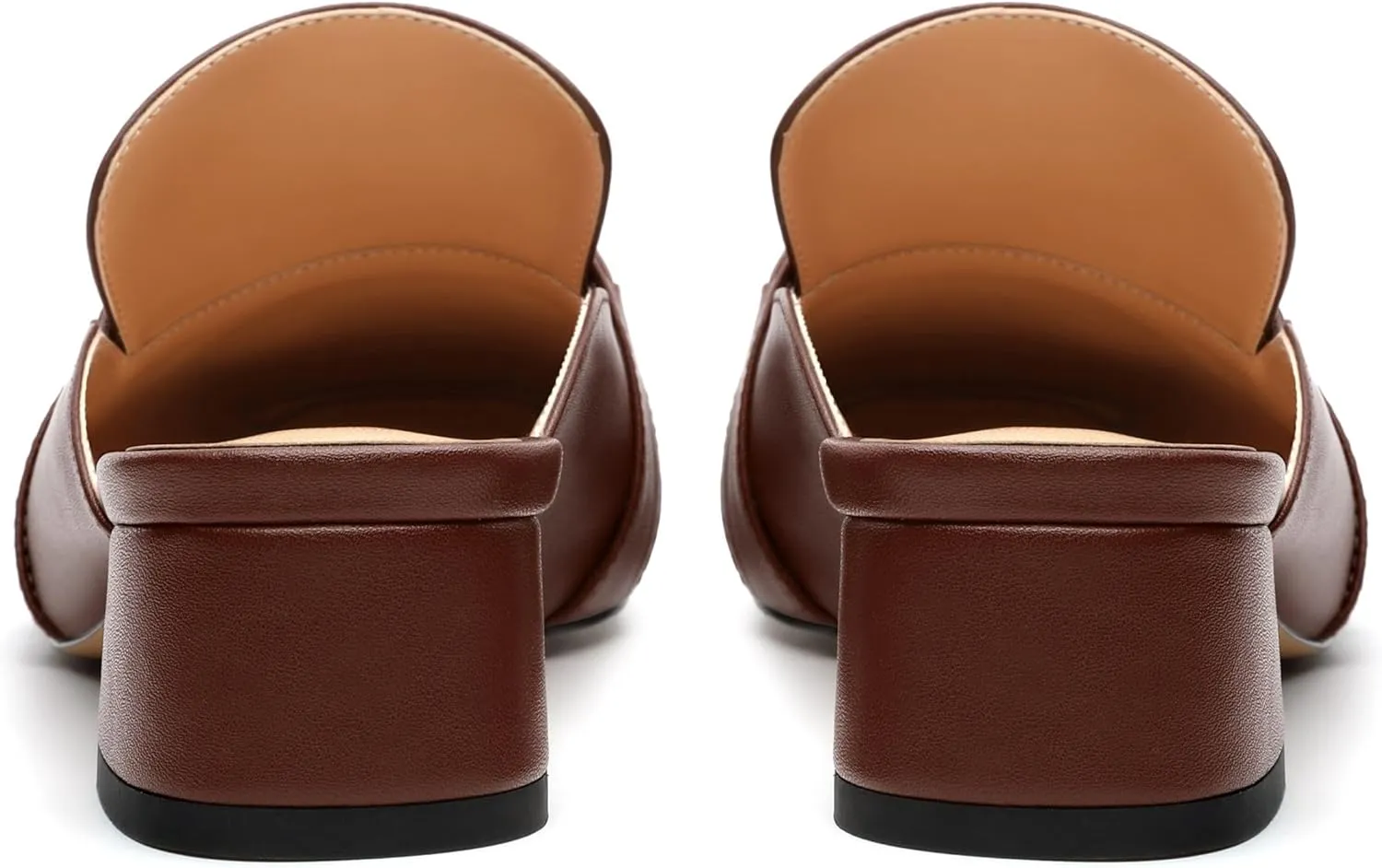 Mules Shoes for Women, Women's Chunky Mules Square Toe Slip on Comfortable Dress Casual Low Heel Metal Buckle Backless Slides Loafer Shoes 1.4 Inch