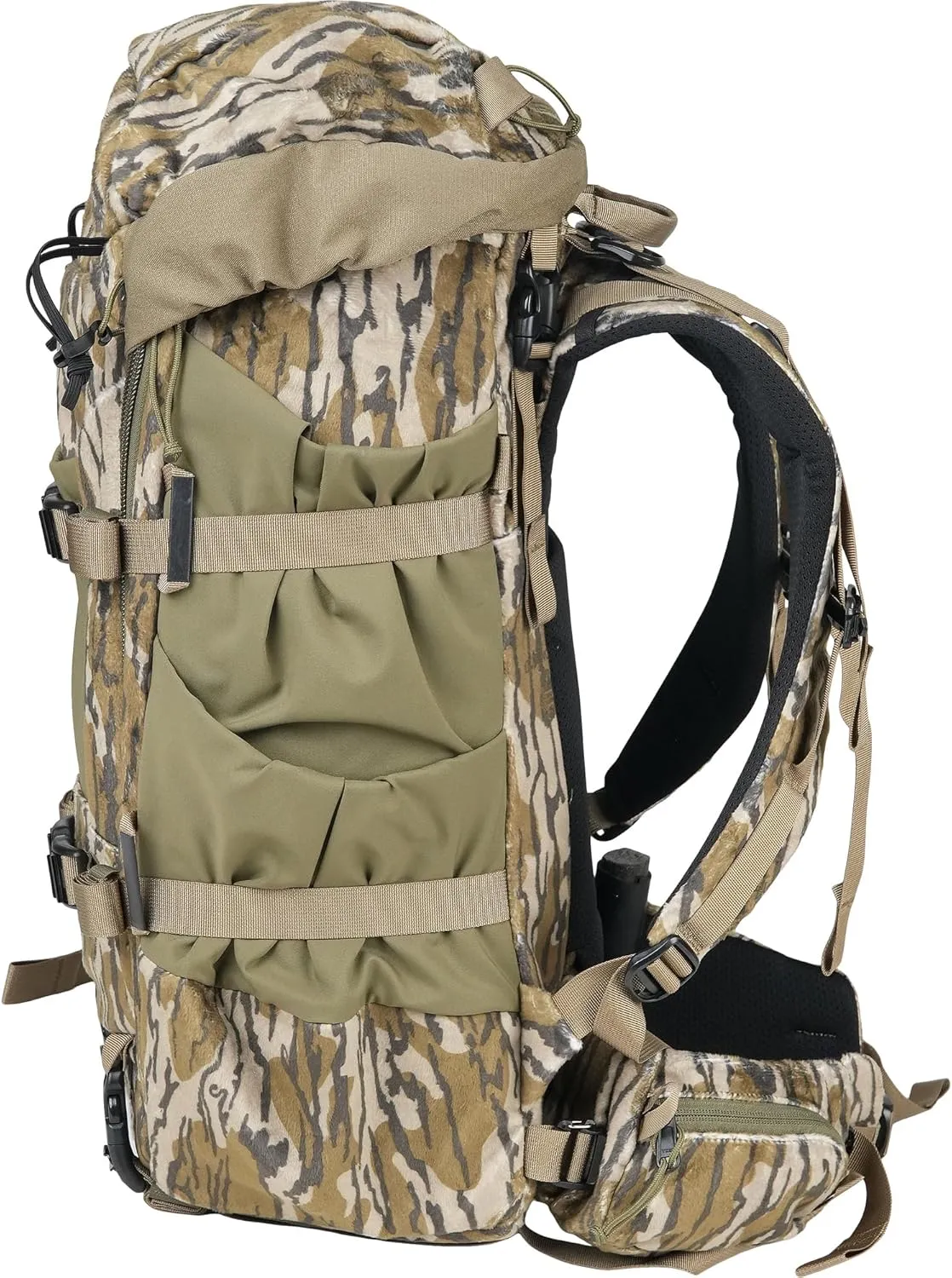 Mystery Ranch Treehouse 38, Tree Stand Hunting Backpack, Quiet, Waterproof, Daypack for Saddle Hunting, Outdoors, 30L - Mossy Oak Bottomland-L/XL