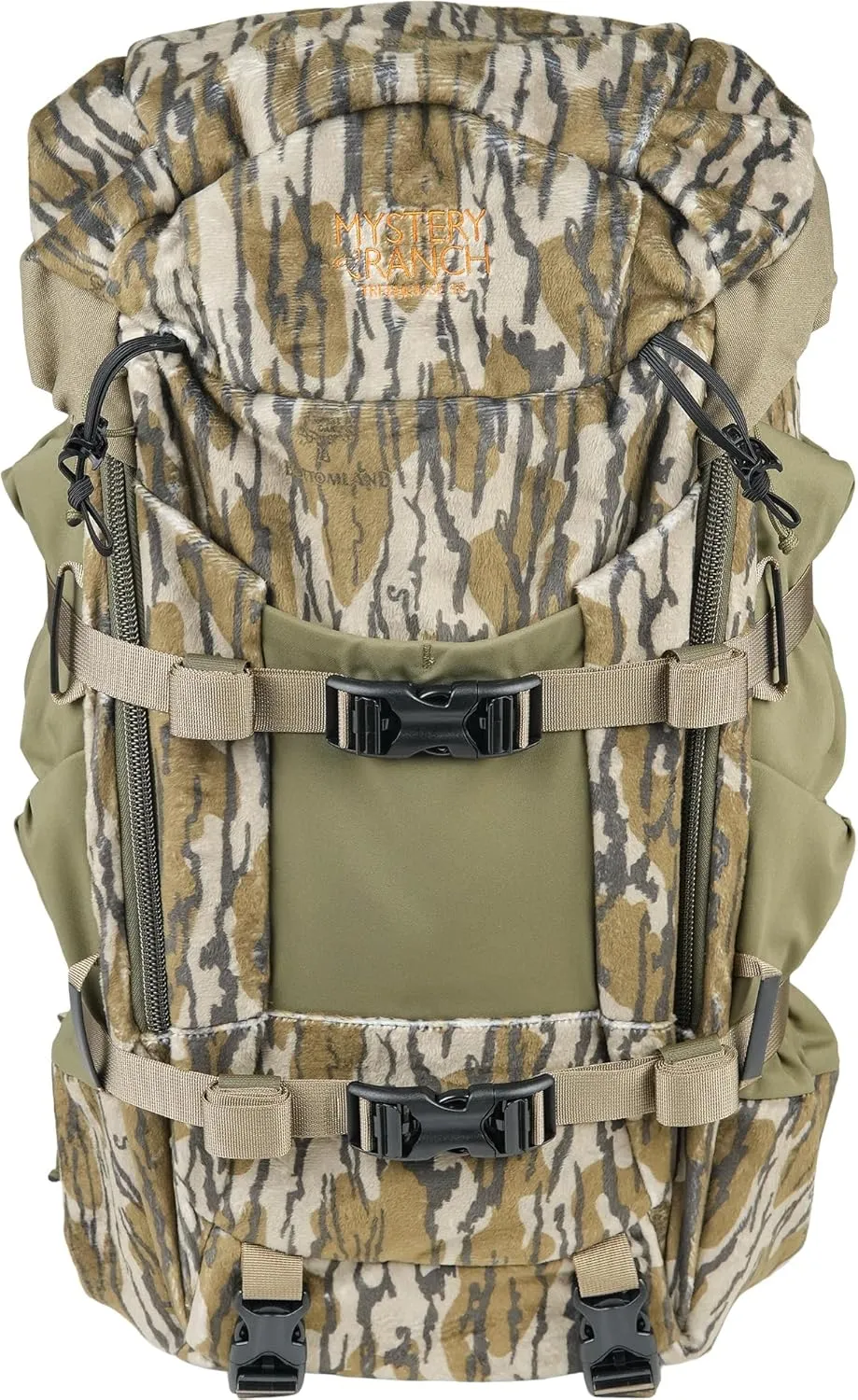 Mystery Ranch Treehouse 38, Tree Stand Hunting Backpack, Quiet, Waterproof, Daypack for Saddle Hunting, Outdoors, 30L - Mossy Oak Bottomland-L/XL