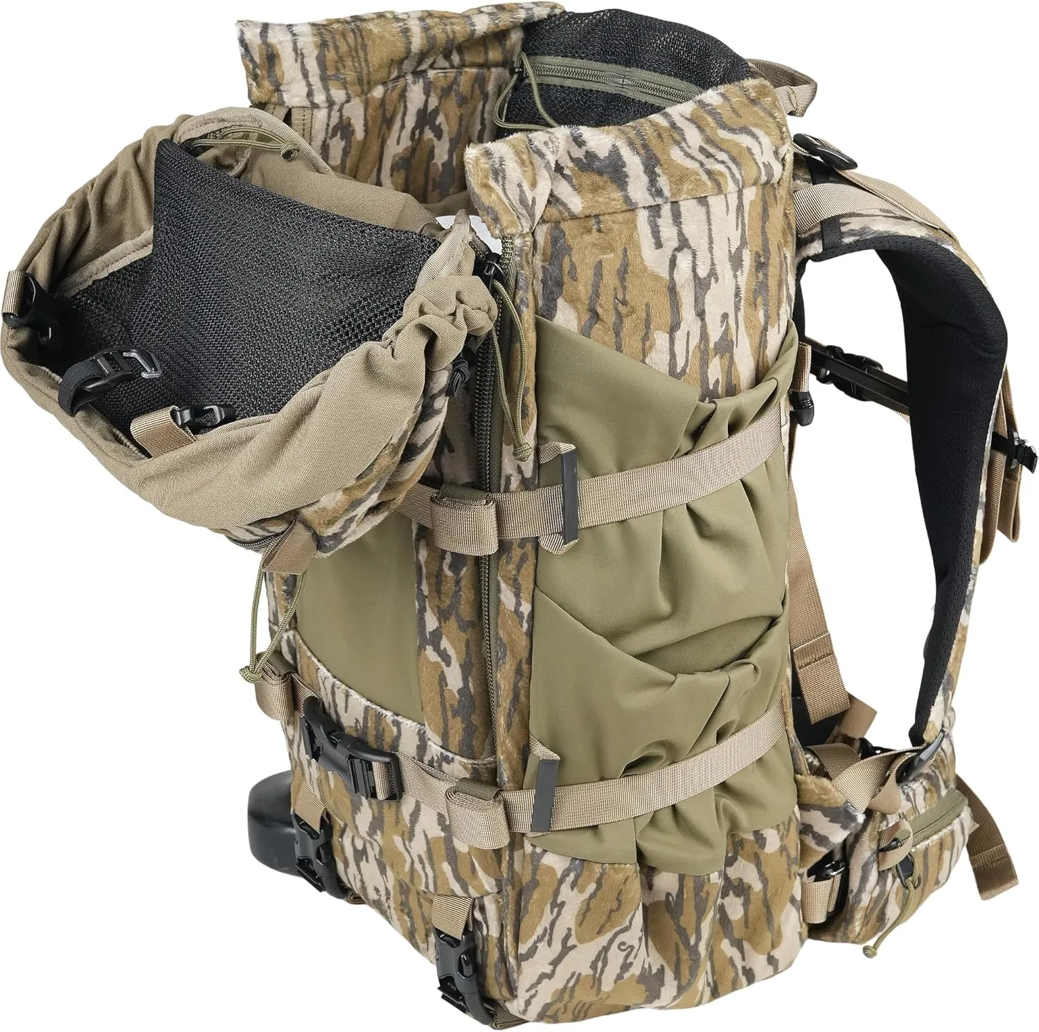 Mystery Ranch Treehouse 38, Tree Stand Hunting Backpack, Quiet, Waterproof, Daypack for Saddle Hunting, Outdoors, 30L - Mossy Oak Bottomland-L/XL