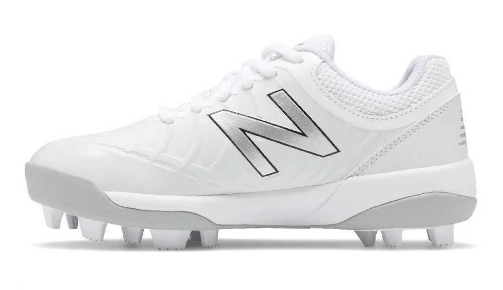 New Balance 4040v5 Youth Molded Cleats - White/White (J4040TW5)