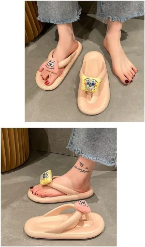 Non-Slip Slippers for Women Men, Cute Cartoon Flip flop Slippers for Indoor Outdoor,Soft Summer Indoor Outdoor Beach Cloudies Sandals