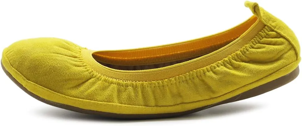 Ollio Women's Shoes Faux Suede Comfort Ballet Flat