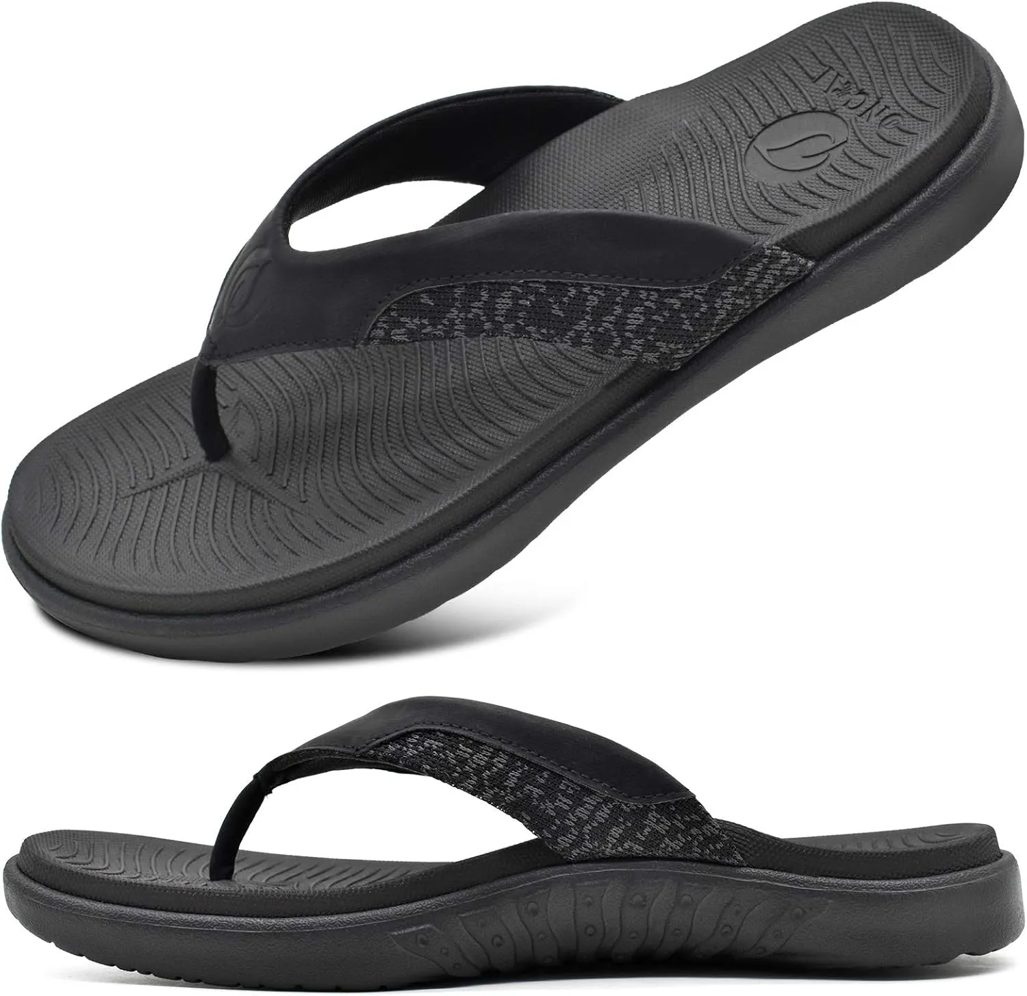 ONCAI Mens Flip Flop Open Toe Athletic Straps Orthotic Summer Plantar Fasciitis Sport Sandals with Soft Cushion Arch Support Size 7.5-15