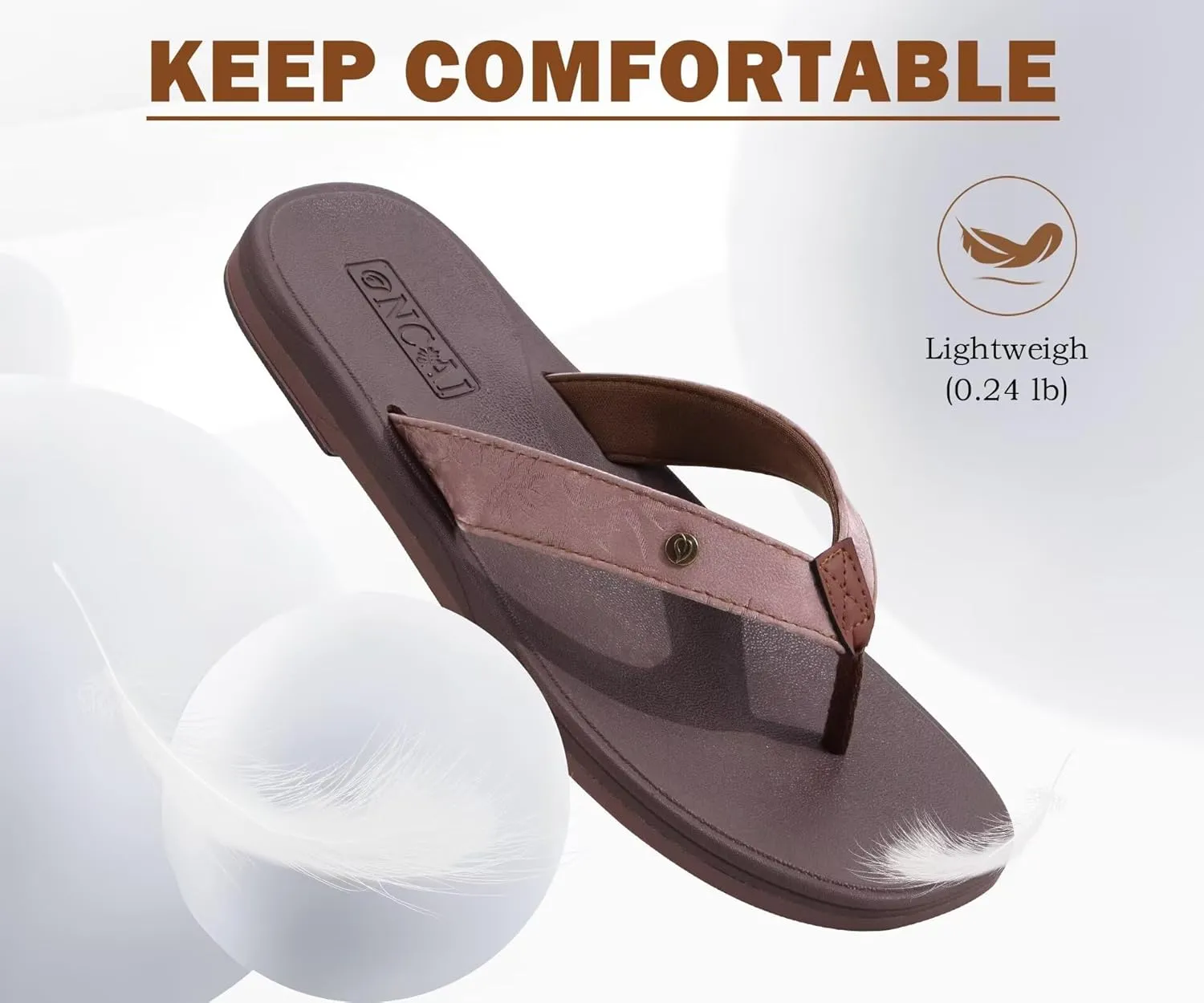 ONCAI Womens Cushion Flip Flops Women's Soft Comfortable Flip Flop Fashion Summer Beach Cute Lightweight Sandals for Woman Size 6-11