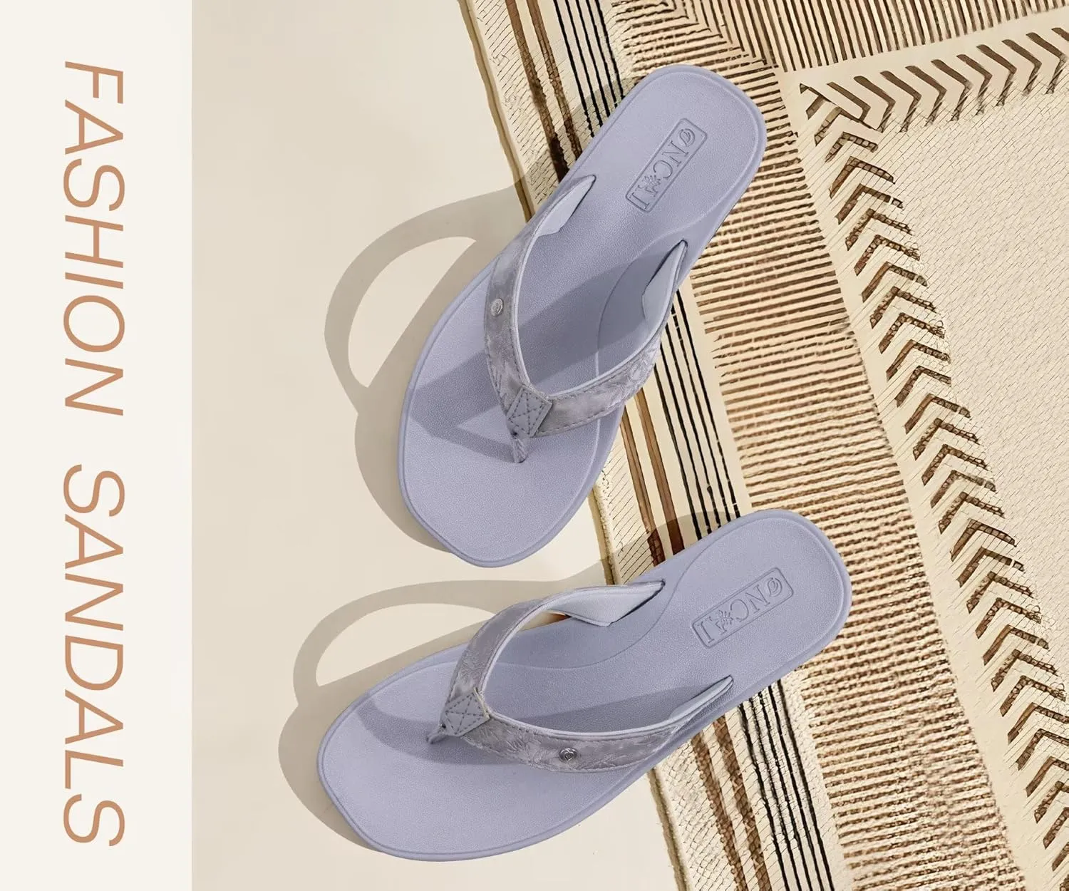 ONCAI Womens Cushion Flip Flops Women's Soft Comfortable Flip Flop Fashion Summer Beach Cute Lightweight Sandals for Woman Size 6-11
