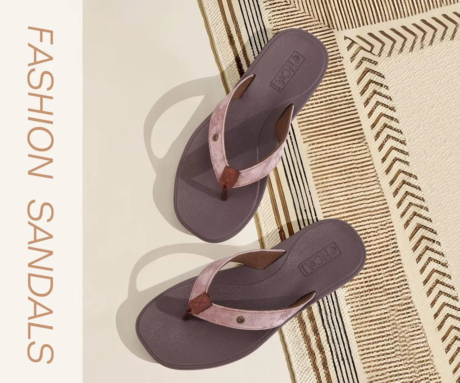ONCAI Womens Cushion Flip Flops Women's Soft Comfortable Flip Flop Fashion Summer Beach Cute Lightweight Sandals for Woman Size 6-11