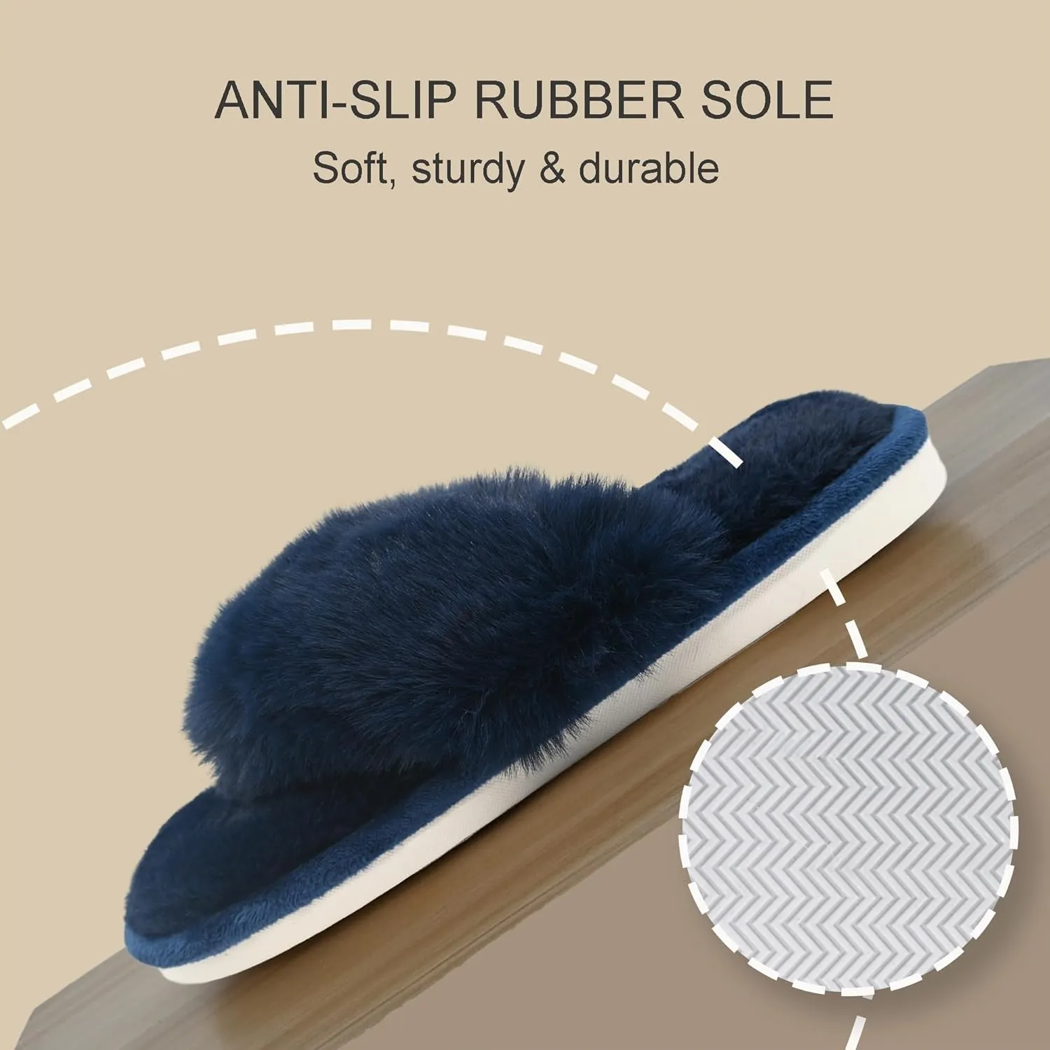 Onmygogo Plush Indoor Flip Flop Thong Slippers for Women Open Toe, Fuzzy Faux Fur Spa House Slippers