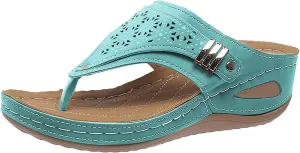 Orthopedic Sandals for Women 2025,Summer Slip On Beach Sandals Dressy Arch Support Wedge Sandal Vintage Wide Width Flip Flops Casual Boho Slipper