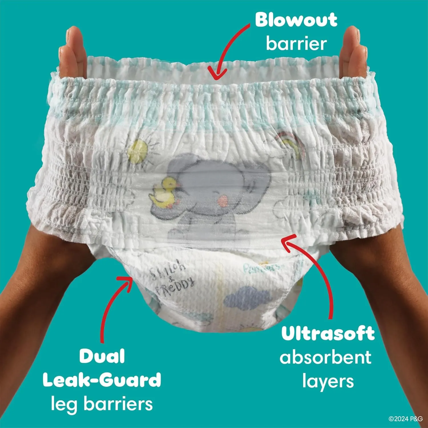 Pampers Swaddlers 360 Pull-On Diapers, Size 5, 116 Count, with Sensitive Water Based Baby Wipes 12 Flip-Top Packs (1008 Wipes Total)