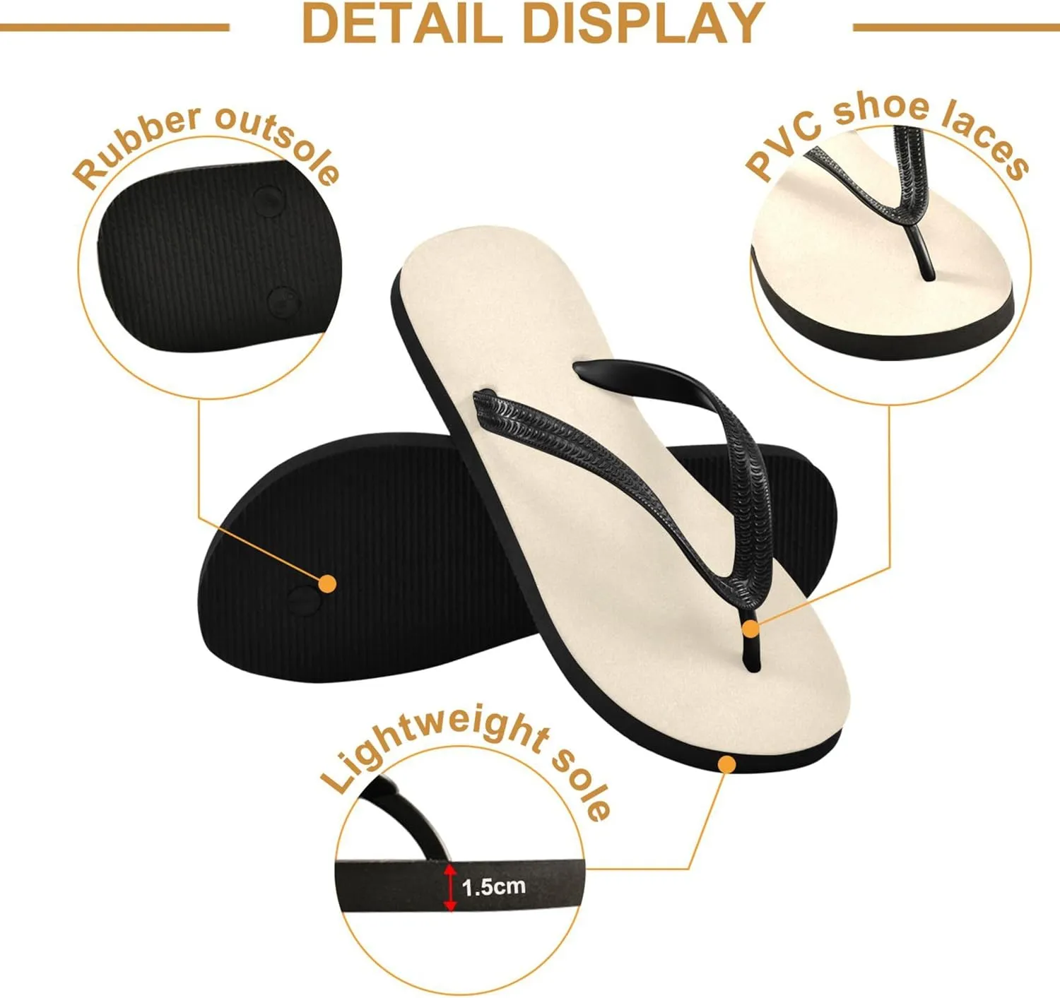 Papaya Whip Flip Flops for Women/Men Sandals Home Slippers Hotel Spa Bedroom Travel Beach