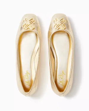Patina Ballet Flats In Gold Metallic