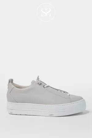 PAUL GREEN 5017 PEARL GREY LEATHER PULL ON TRAINERS