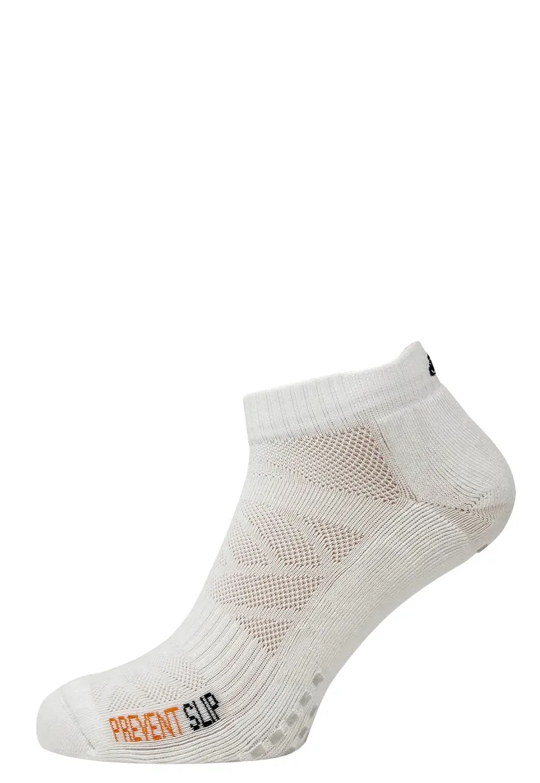 Prevent Slip - White Non-Slip Performance Trainer Grip Socks