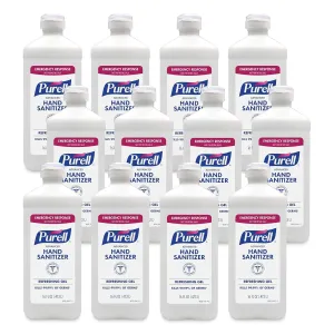 Purell Advanced Hand Sanitizer Refreshing Gel, Clean Scent, 16 fl oz Flip Cap Bottle (Pack of 12) - 9636-12-S
