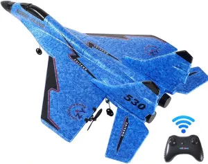RC Airplane,2.4G Remote Control Fighter Glider,Equipped with Smart Gyroscope and Colorful Night Light,EPP Aircraft Model Anti-Collision and Anti-Fall Drone Toy,Gift for Kids
