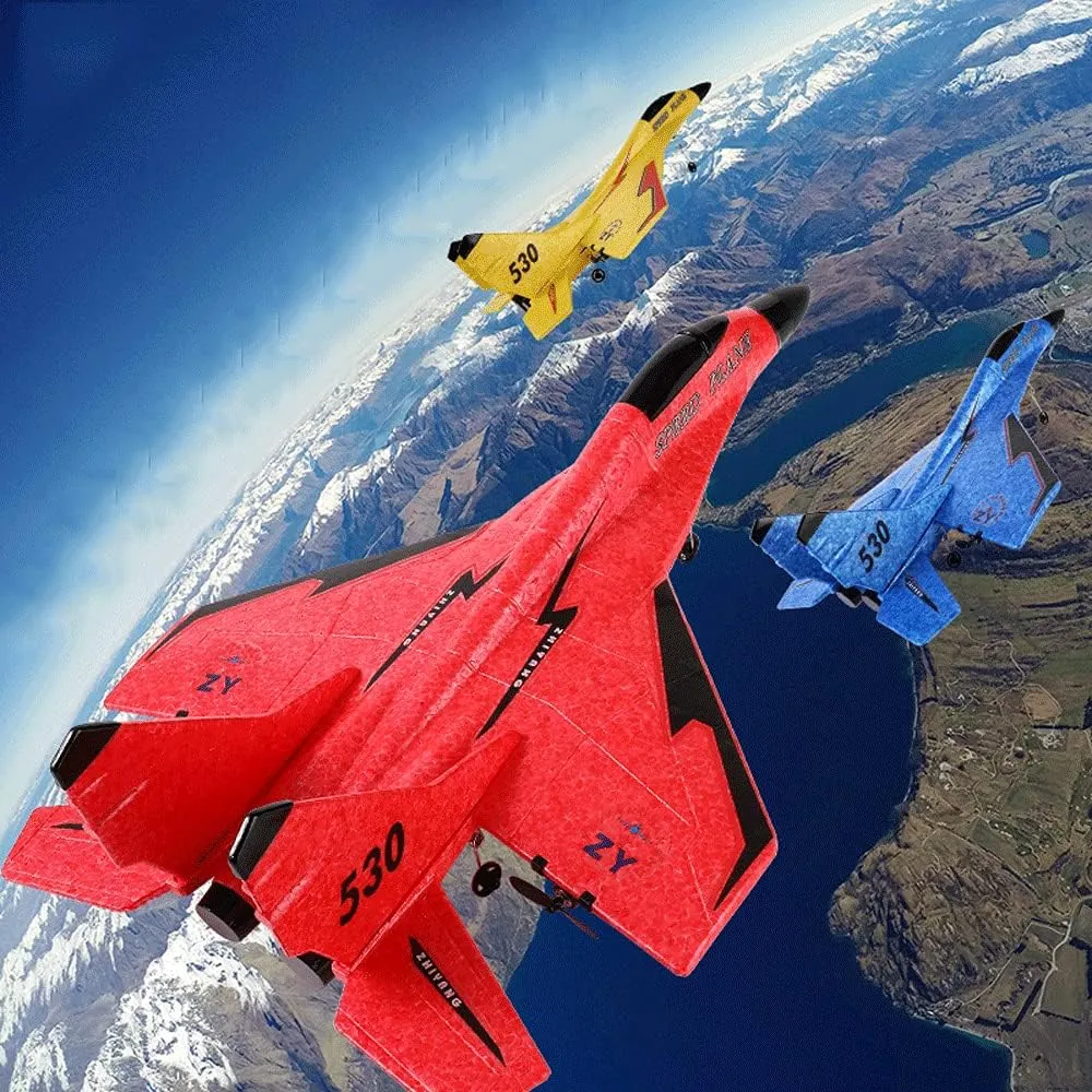 RC Airplane,2.4G Remote Control Fighter Glider,Equipped with Smart Gyroscope and Colorful Night Light,EPP Aircraft Model Anti-Collision and Anti-Fall Drone Toy,Gift for Kids