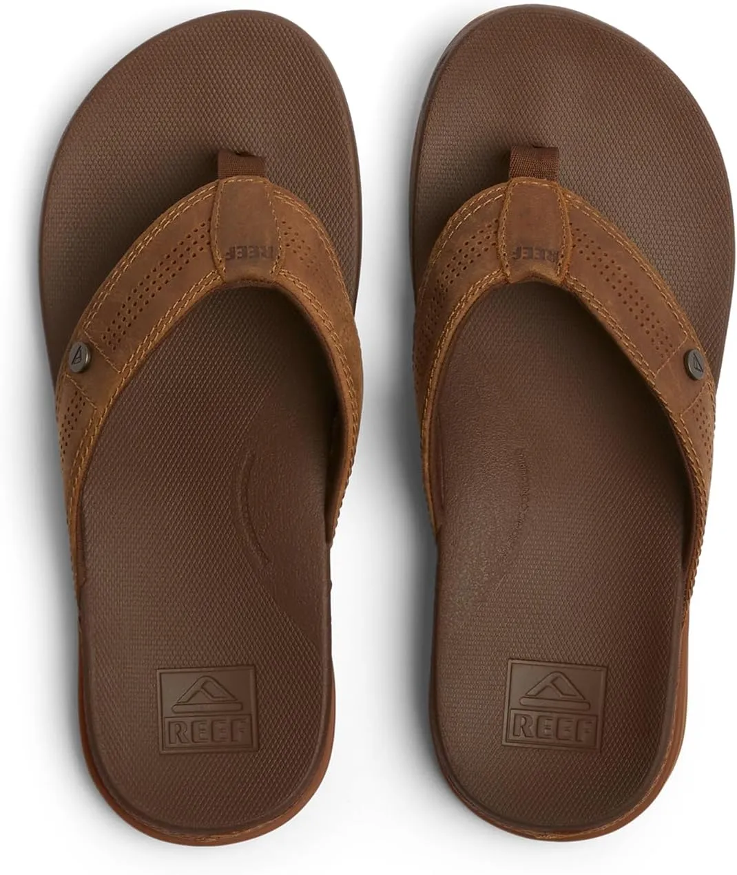 REEF Cushion Lux Men's Flip Flop, Ultra Soft Cushion Footbed, Full Grain Leather Strap