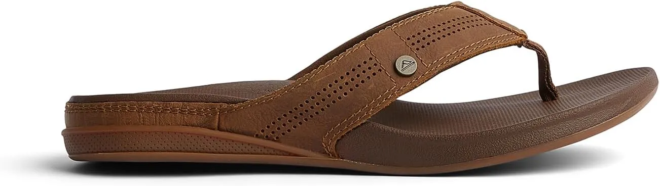 REEF Cushion Lux Men's Flip Flop, Ultra Soft Cushion Footbed, Full Grain Leather Strap