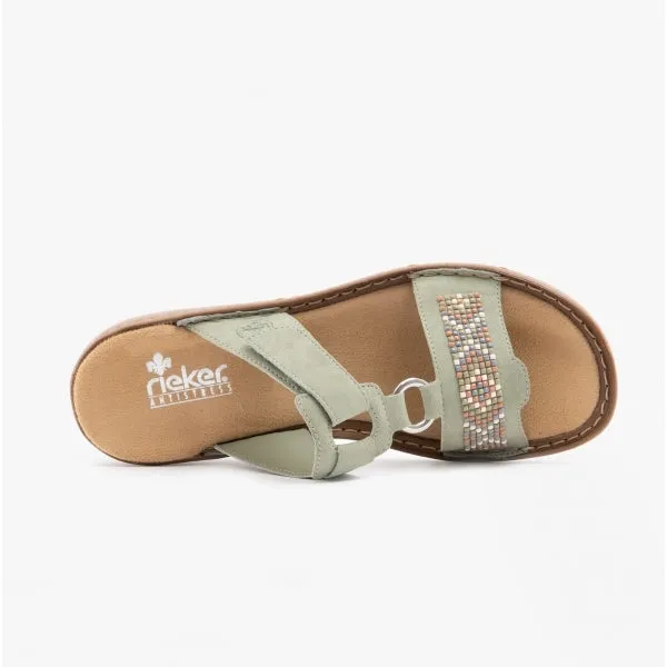 Rieker 60820-52 Womens Sandals Green