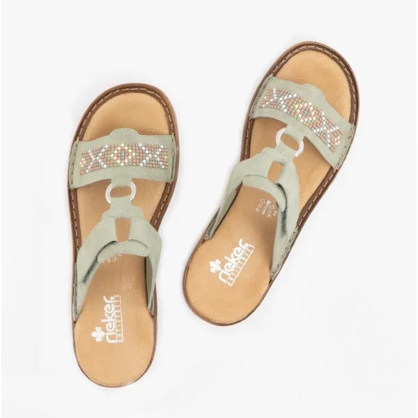 Rieker 60820-52 Womens Sandals Green