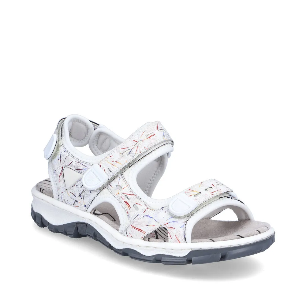 RIEKER - 68872-90 VELCRO COMFORT SANDAL - WHITE MULTI