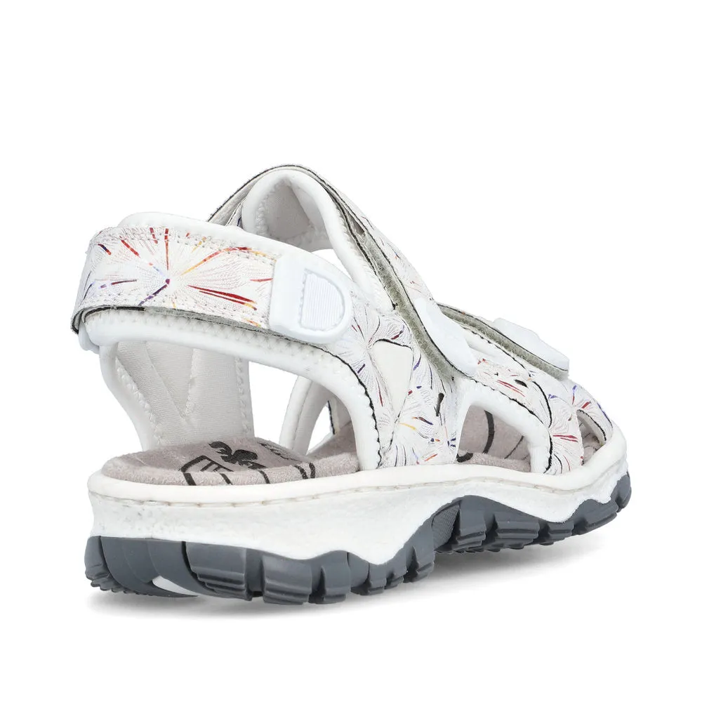 RIEKER - 68872-90 VELCRO COMFORT SANDAL - WHITE MULTI