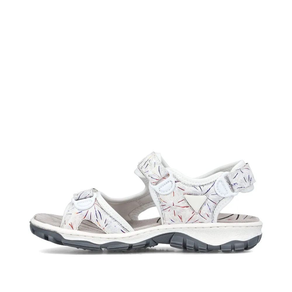 RIEKER - 68872-90 VELCRO COMFORT SANDAL - WHITE MULTI