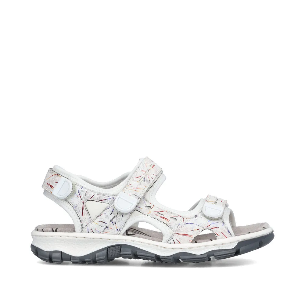 RIEKER - 68872-90 VELCRO COMFORT SANDAL - WHITE MULTI