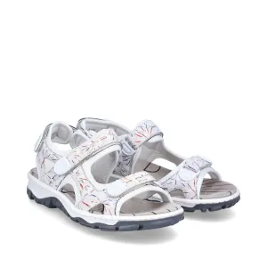 RIEKER - 68872-90 VELCRO COMFORT SANDAL - WHITE MULTI