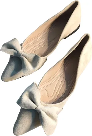 SAILING LU Ballet Flats for Womens Shoes Pointy Toe Cozy Flat Shoes Suede Comfortable Dressy Shoes Wear to Work Slip-on Moccasins