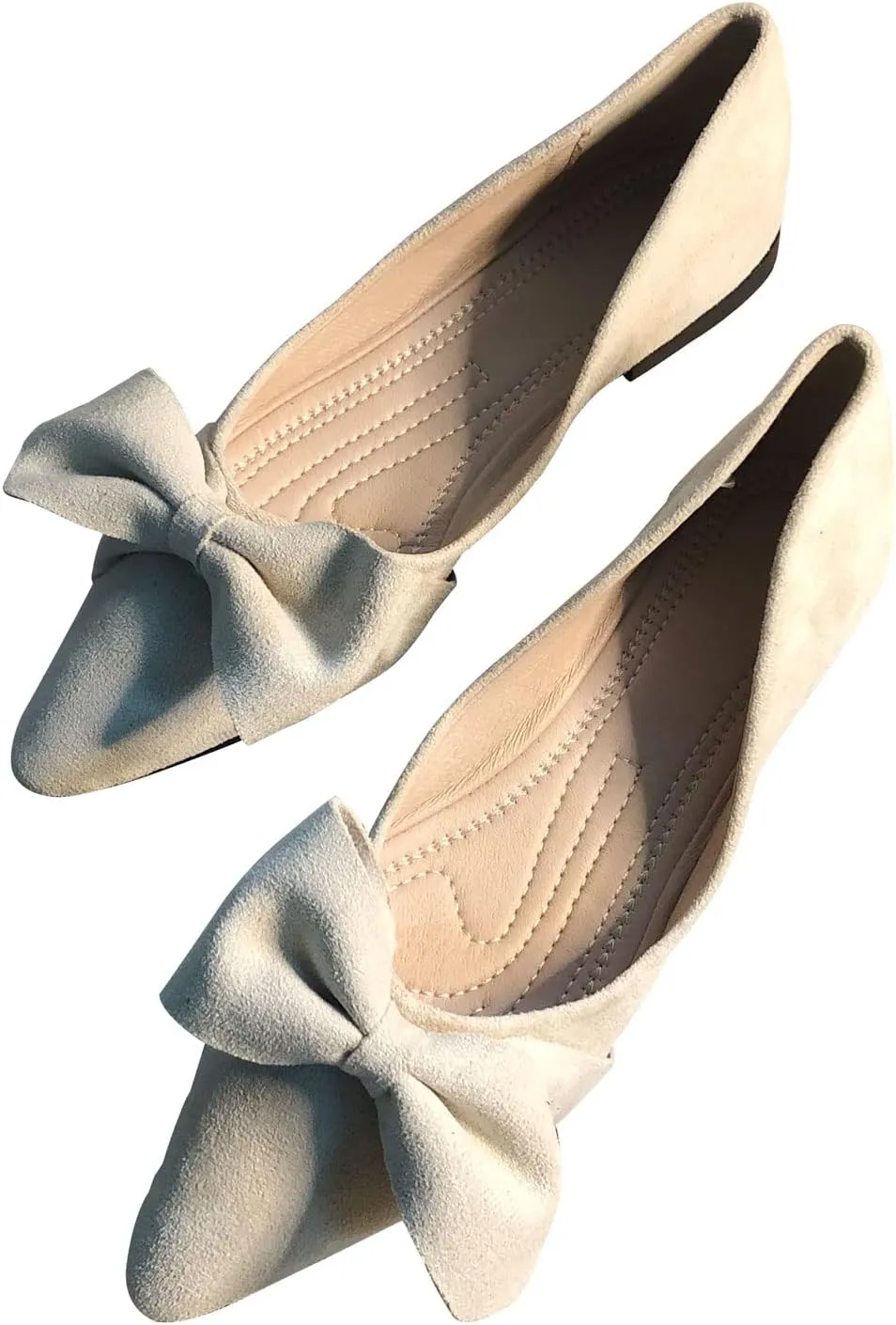 SAILING LU Ballet Flats for Womens Shoes Pointy Toe Cozy Flat Shoes Suede Comfortable Dressy Shoes Wear to Work Slip-on Moccasins