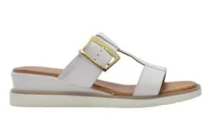 Sala Womens Web Wedge Slide - White