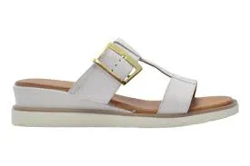 Sala Womens Web Wedge Slide - White
