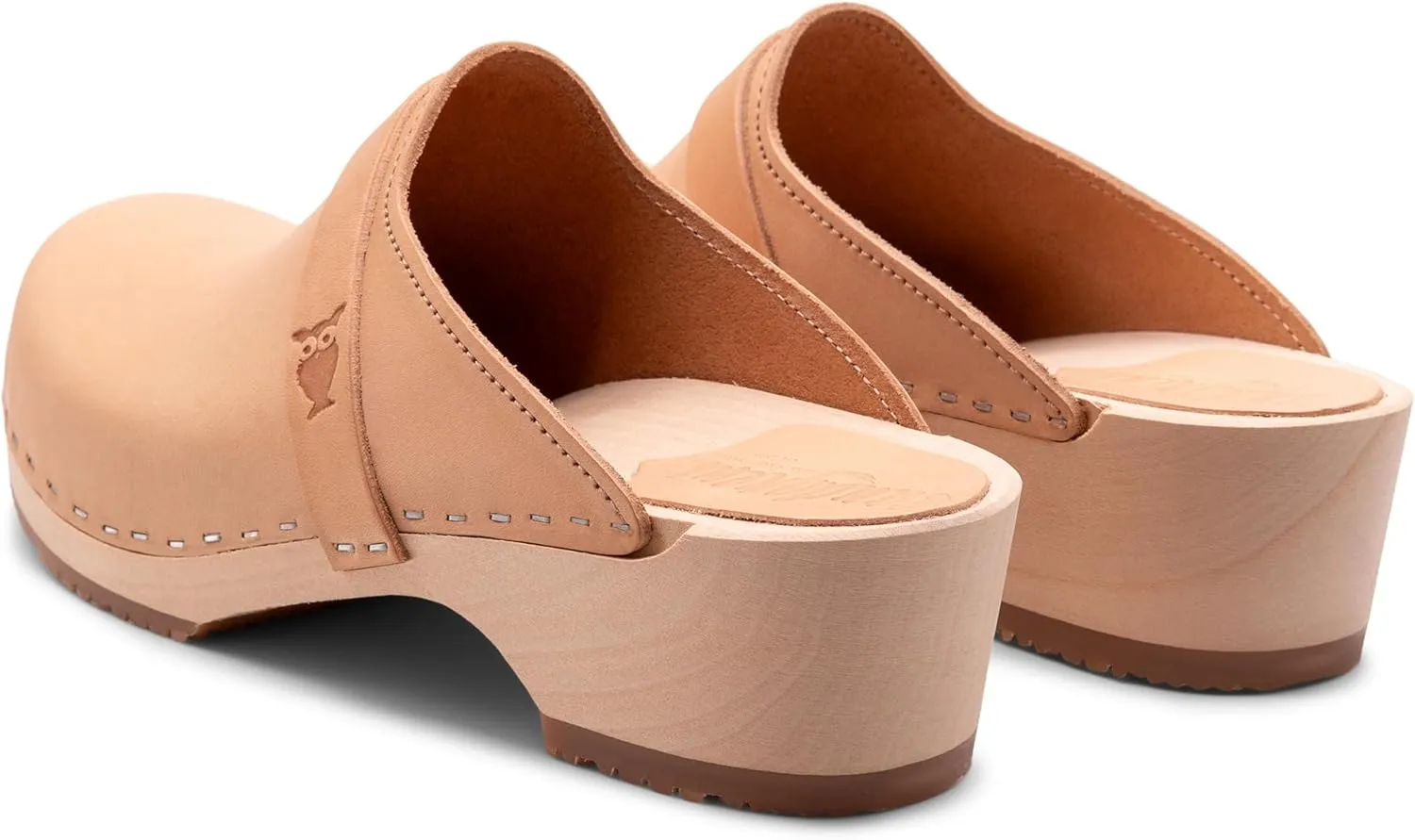 Sandgrens Handmade Swedish Wood Clogs for Men, Low Heel Mule | Malmö