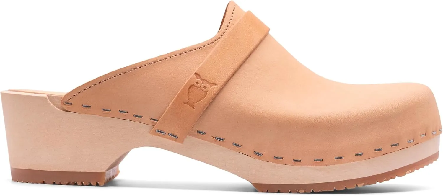 Sandgrens Handmade Swedish Wood Clogs for Men, Low Heel Mule | Malmö