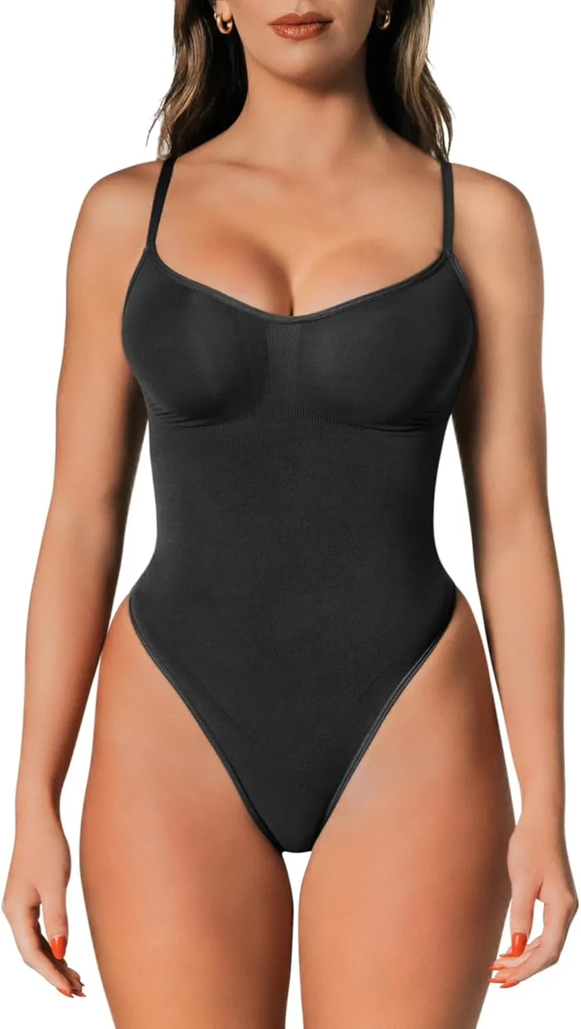 Shapewear Tummy Control Bodysuit Thong or Brief: Sculpting Shaper Tank Top Bodysuits & Snatched Waist Body Suit