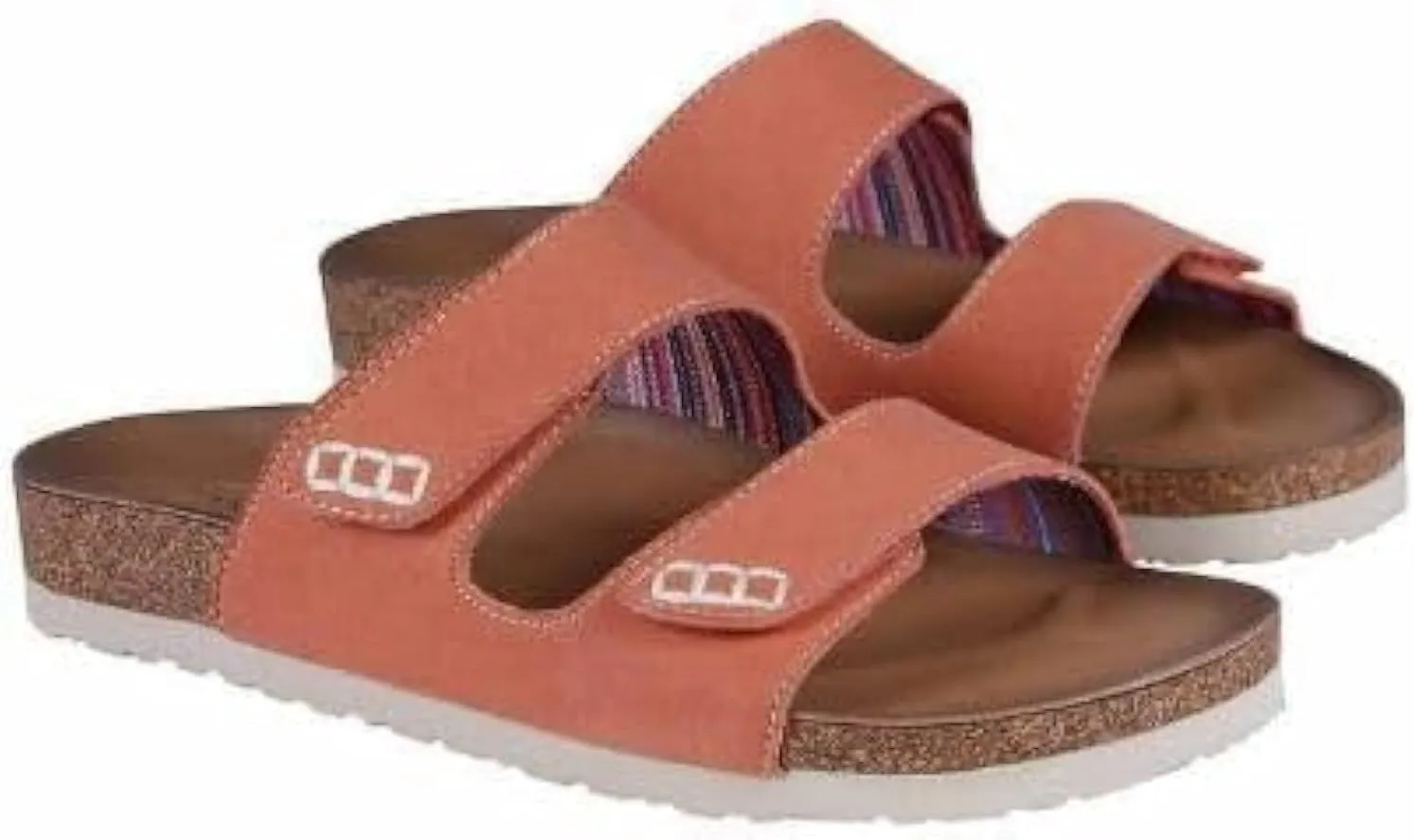 Skechers Women's Luxe Two Strap Sandal Comfort Footbed, Pink, 8
