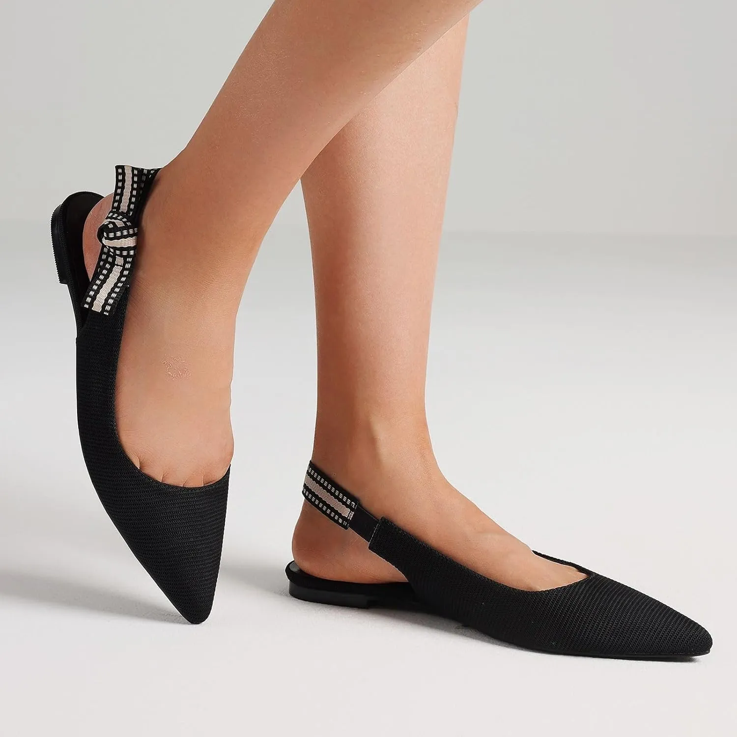 Slingback Flats for Women Pointed Toe Ballet Flats Casual Fashion Ballerina Flats Slip On Comfortable Dress Mary Jane Shoes