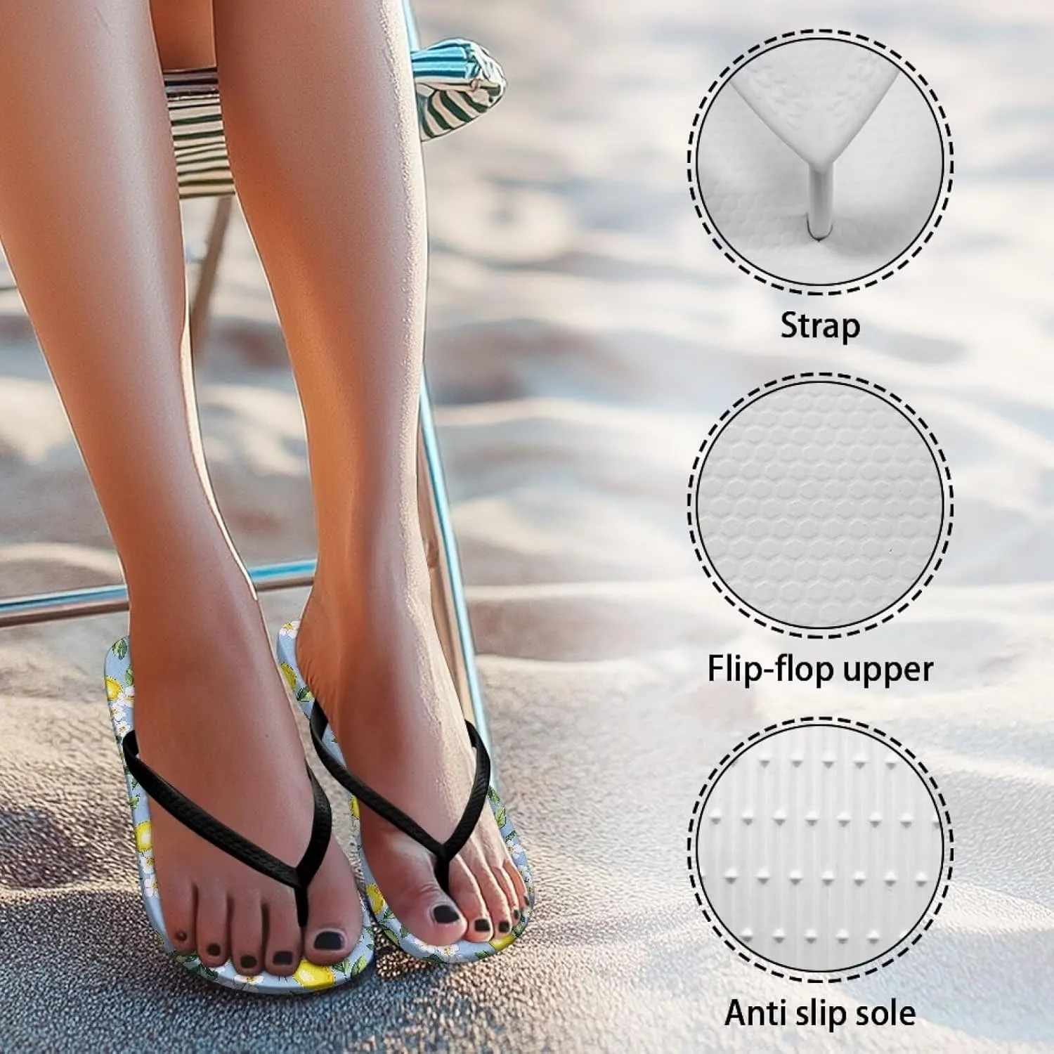 Slippers for Women Comfortable Slide Sandals with Non Slip Sole Fashion Lightweight Shower Shoes House Slippers Black Size 5-9