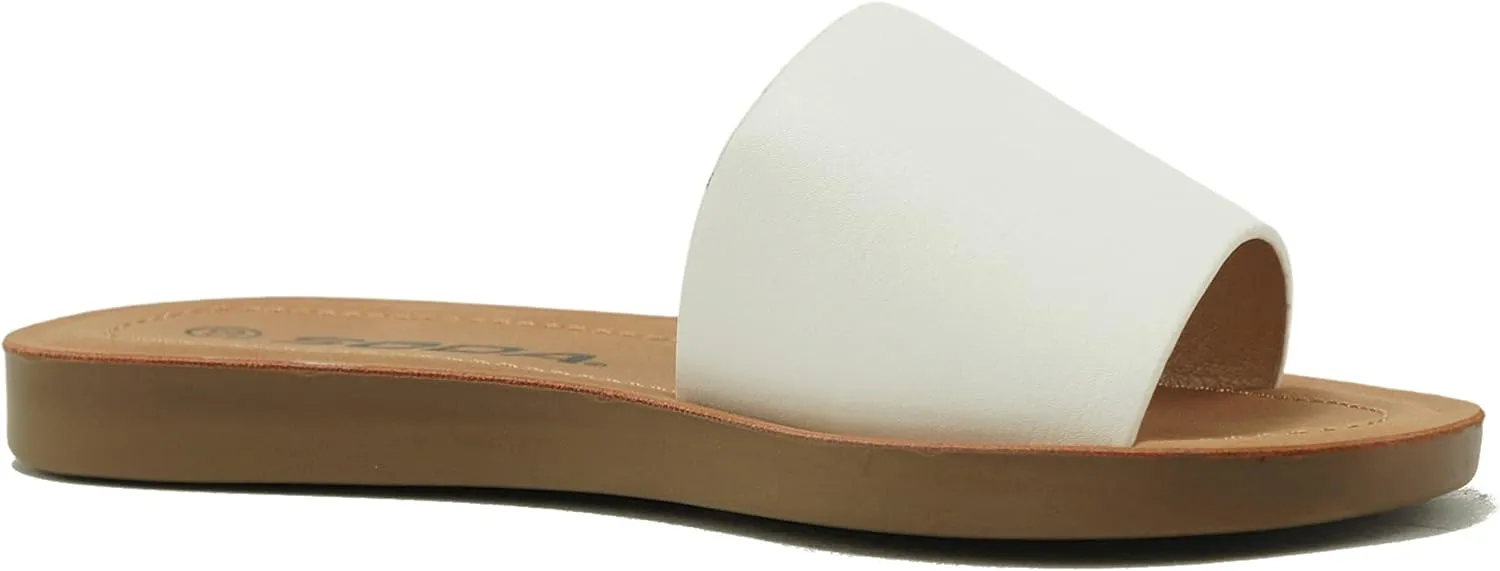 Soda EFRON-2 Little Kid Children Girls Toddler Casual Comfort One Band Fashion Slip on Slide Flip Flop Flat Sandals