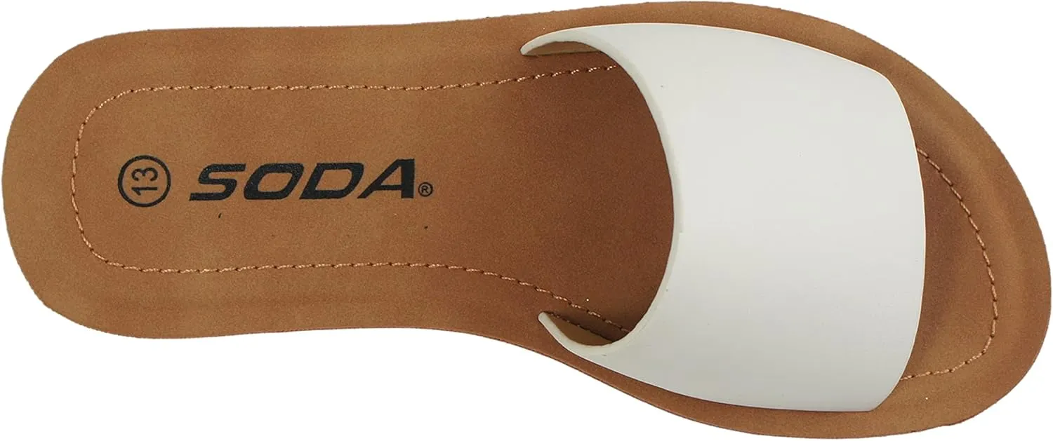 Soda EFRON-2 Little Kid Children Girls Toddler Casual Comfort One Band Fashion Slip on Slide Flip Flop Flat Sandals
