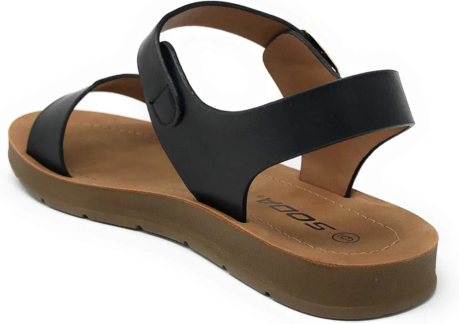 Soda PLENTY ~ Women's Strappy Ankle Wrap Buckle Fashion Flat Sandals