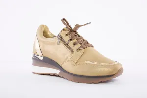 SOFTWAVES - 7.70.04 CHUNKY LACED WEDGE SHOE - MUSTARD